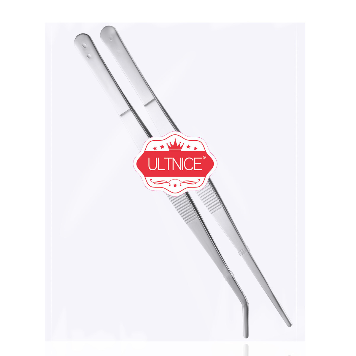 Feeding Tong Stainless - แหนบสแตนเลส 2 ชิ้น สีเงิน ยาว 25