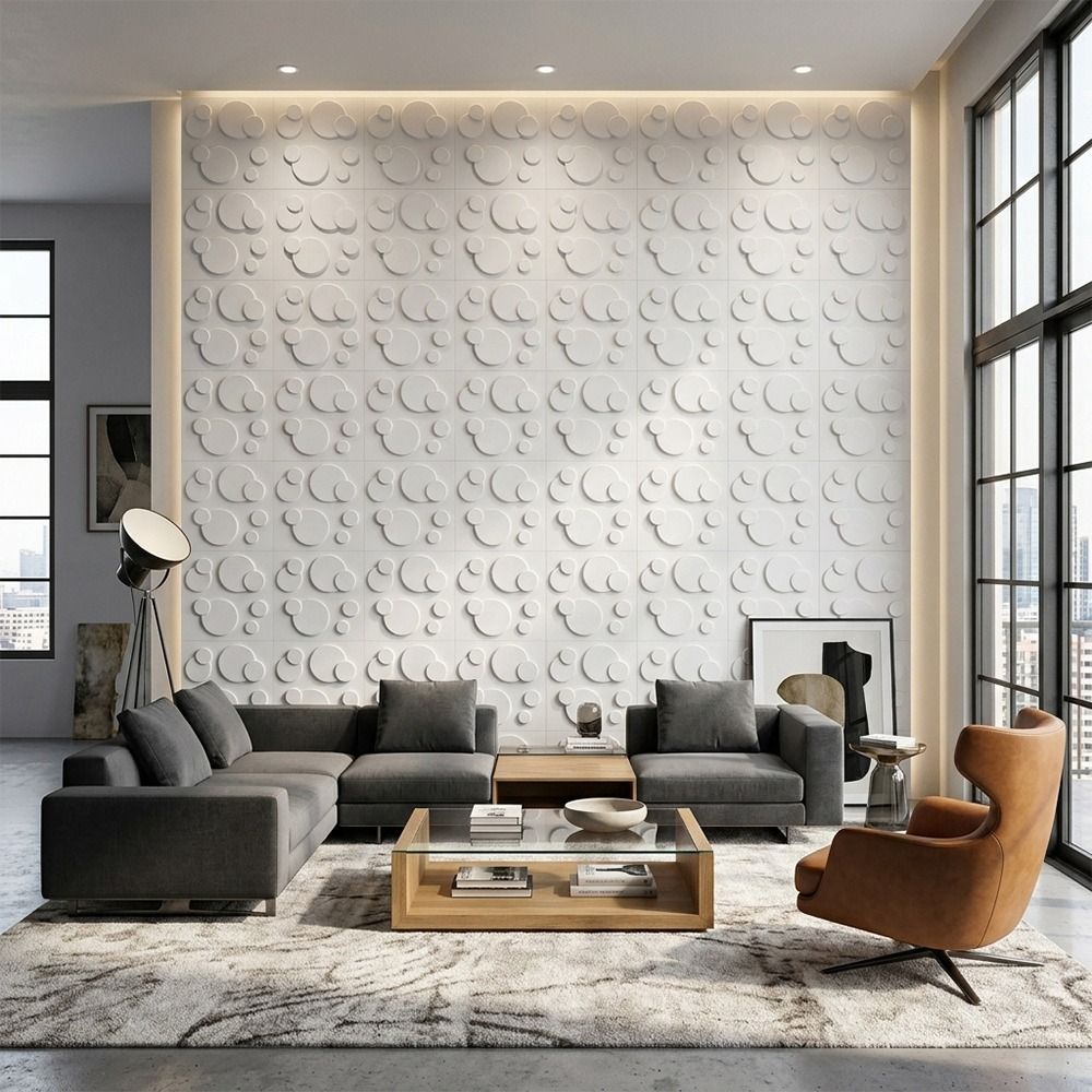 แผ่นผนัง 3D สีขาว ขนาด 50*50 ซ - Pvc Panel Background บทวิจารณ์และราคา